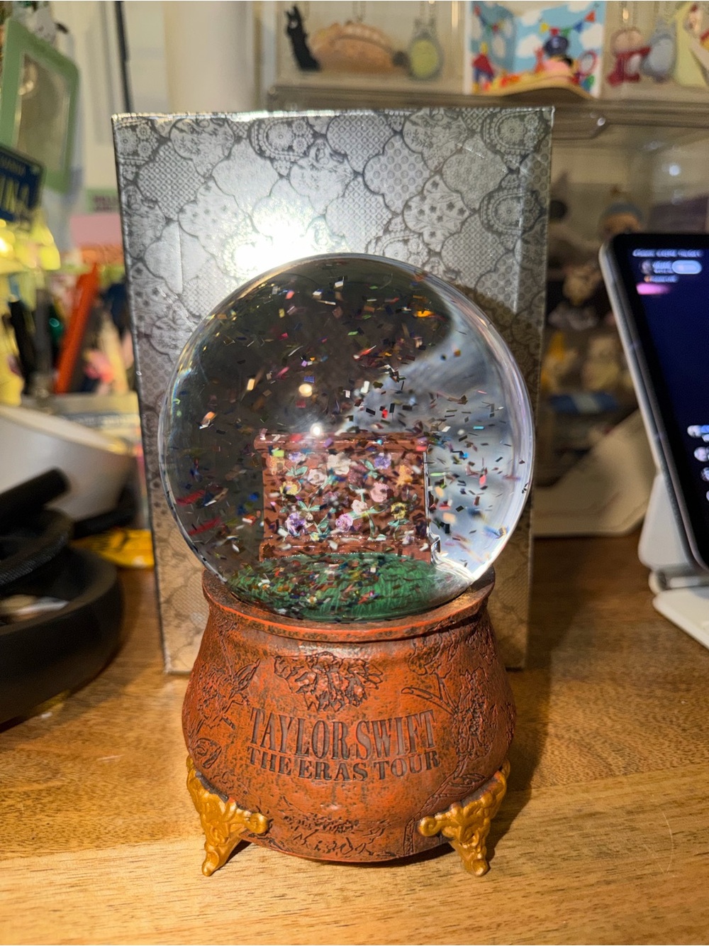 Taylor Swift Brown and Gold Eras Tour Snow Globe